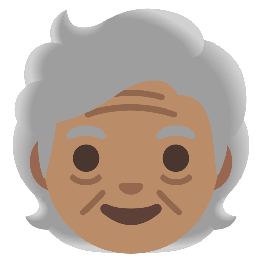 Older Person with Medium Skin Tone (Noto Emoji) Free Open-Source SVG Icon (Noto Emoji)