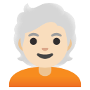 Light Skin Tone Person with White Hair (Noto Emoji) Free Open-Source SVG Icon