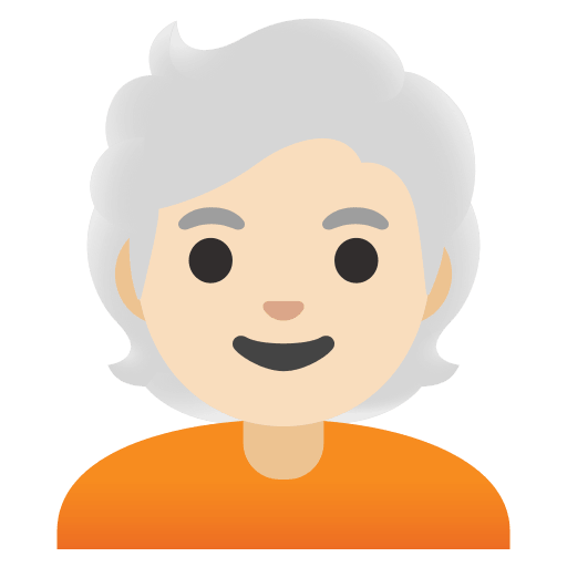 Light Skin Tone Person with White Hair (Noto Emoji) Free Open-Source SVG Icon (Noto Emoji)