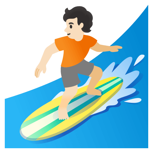 Person Surfing with Light Skin Tone (Noto Emoji) Free Open-Source SVG Icon (Noto Emoji)