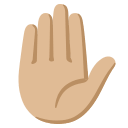 Medium Light Skin Tone Raised Hand (Noto Emoji) Free Open-Source SVG Icon