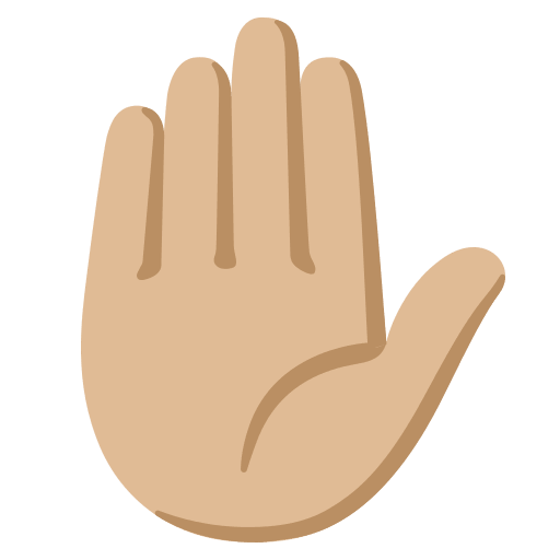 Medium Light Skin Tone Raised Hand (Noto Emoji) Free Open-Source SVG Icon (Noto Emoji)