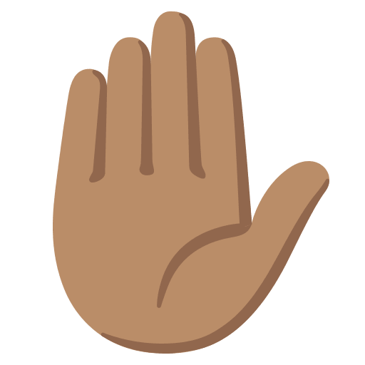 Medium Skin Tone Raised Hand Gesture (Noto Emoji) Free Open-Source SVG Icon (Noto Emoji)