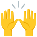 Raising Hands Gesture (Noto Emoji) Free Open-Source SVG Icon