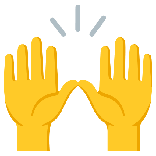 Raising Hands Gesture (Noto Emoji) Free Open-Source SVG Icon (Noto Emoji)