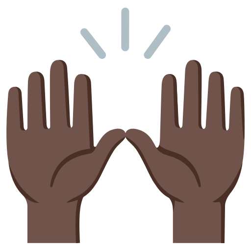 Raising Hands Gesture with Dark Skin Tone (Noto Emoji) Free Open-Source SVG Icon (Noto Emoji)