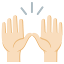 Raising Hands Emoji (Light Skin Tone) Free Open-Source SVG Icon