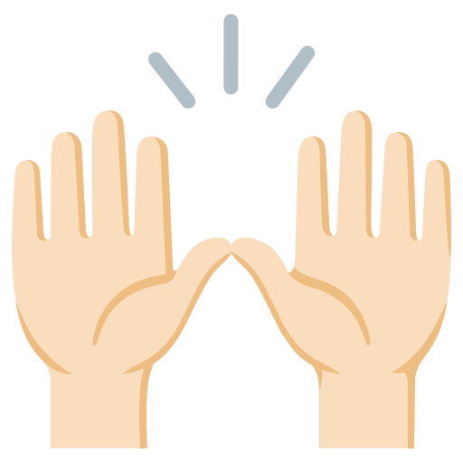 Raising Hands Emoji (Light Skin Tone) Free Open-Source SVG Icon (Noto Emoji)