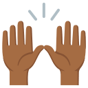 Medium Dark Skin Tone Raising Hands Gesture (Noto Emoji) Free Open-Source SVG Icon