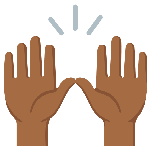 Medium Dark Skin Tone Raising Hands Gesture (Noto Emoji) Free Open-Source SVG Icon (Noto Emoji)