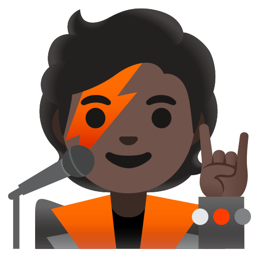 Singer with Dark Skin Tone (Noto Emoji) Free Open-Source SVG Icon (Noto Emoji)