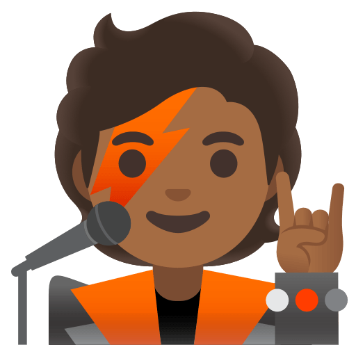 Singer with Medium Dark Skin Tone (Noto Emoji) Free Open-Source SVG Icon (Noto Emoji)