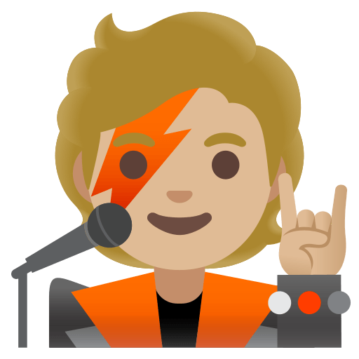 Singer with Medium Light Skin Tone (Noto Emoji) Free Open-Source SVG Icon (Noto Emoji)