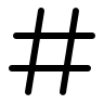 Hashtag Symbol (24px) Free Open-Source SVG Icon