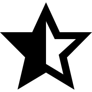 Half Star Rating Left To Right (OOUI) Free Open-Source SVG Icon (OOUI)