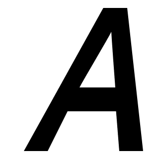 Italic Letter A Free Open-Source SVG Icon (OOUI)