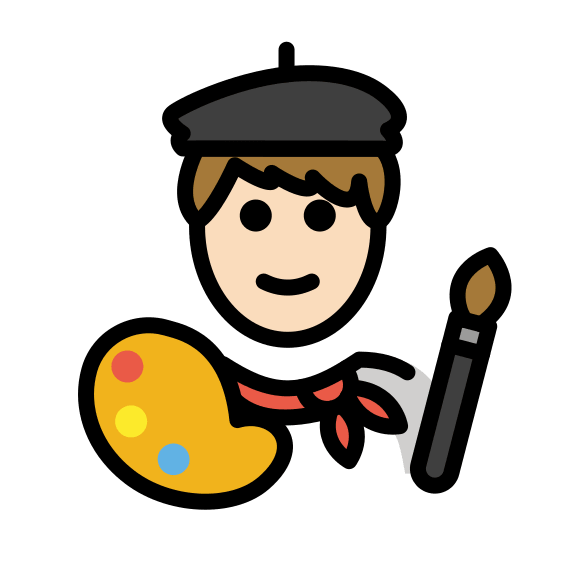 Artist with Light Skin Tone Free Open-Source SVG Icon (OpenMoji)