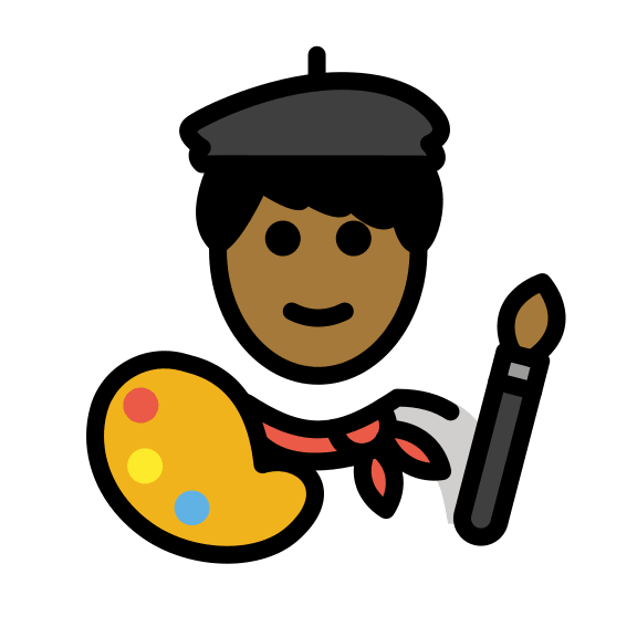 Artist with Medium Dark Skin Tone (OpenMoji) Free Open-Source SVG Icon (OpenMoji)