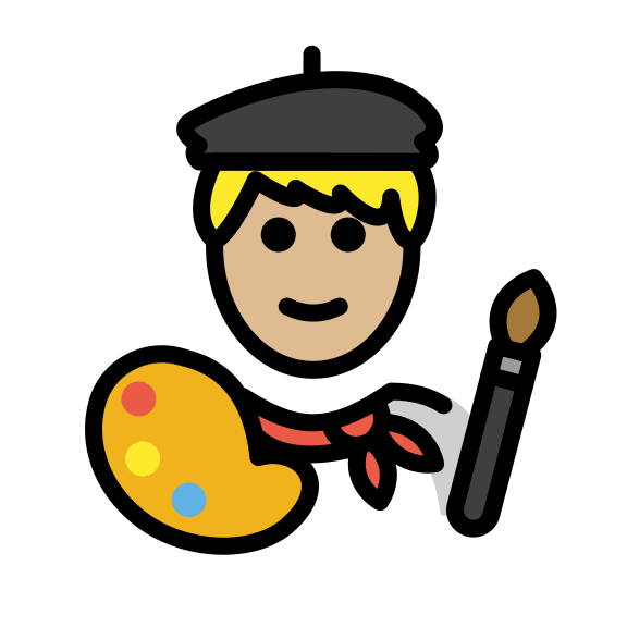 Artist with Medium Light Skin Tone (OpenMoji) Free Open-Source SVG Icon (OpenMoji)