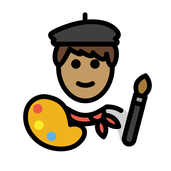 Artist with Medium Skin Tone (OpenMoji) Free Open-Source SVG Icon (OpenMoji)