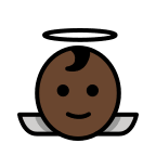 Dark Skin Tone Baby Angel Free Open-Source SVG Icon