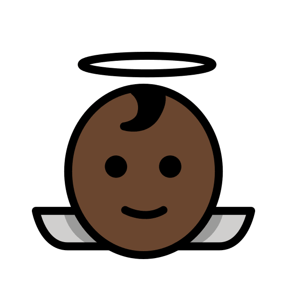 Dark Skin Tone Baby Angel Free Open-Source SVG Icon (OpenMoji)