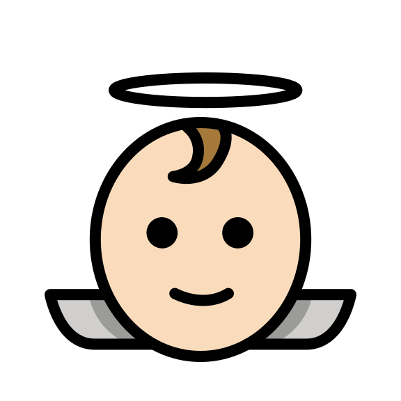 Light Skin Tone Baby Angel Free Open-Source SVG Icon (OpenMoji)