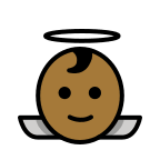 Medium Dark Skin Tone Baby Angel (OpenMoji) Free Open-Source SVG Icon