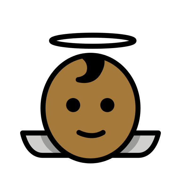 Medium Dark Skin Tone Baby Angel (OpenMoji) Free Open-Source SVG Icon (OpenMoji)