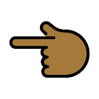 Backhand Index Pointing Left Gesture (Medium Dark Skin Tone) Free Open-Source SVG Icon