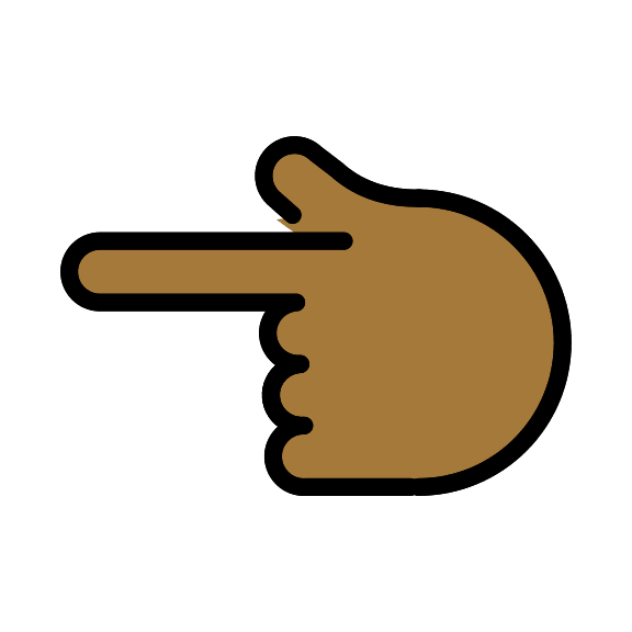 Backhand Index Pointing Left Gesture (Medium Dark Skin Tone) Free Open-Source SVG Icon (OpenMoji)