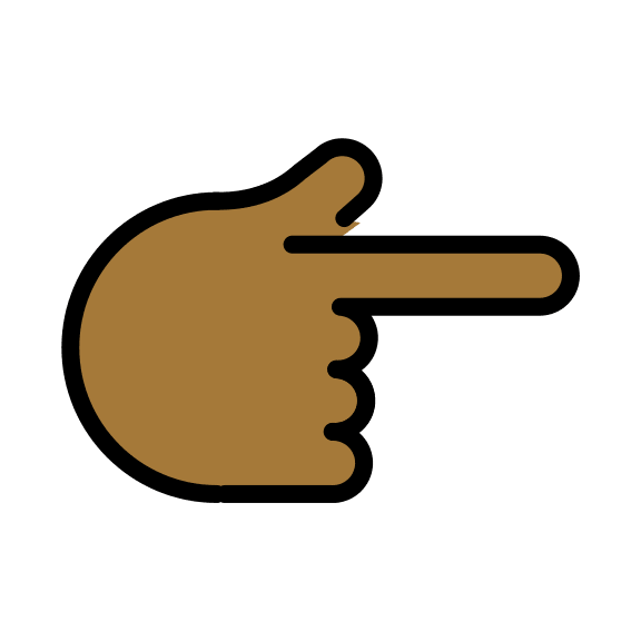 Backhand Index Pointing Right Gesture (Medium Dark Skin Tone) Free Open-Source SVG Icon (OpenMoji)