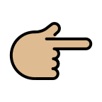 Backhand Index Finger Pointing Right (Medium Light Skin Tone) Free Open-Source SVG Icon