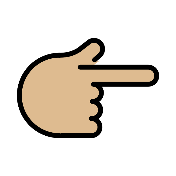 Backhand Index Finger Pointing Right (Medium Light Skin Tone) Free Open-Source SVG Icon (OpenMoji)