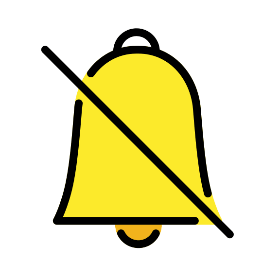 Bell with Slash (OpenMoji) Free Open-Source SVG Icon (OpenMoji)