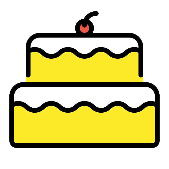 Birthday Cake Free Open-Source SVG Icon (OpenMoji)