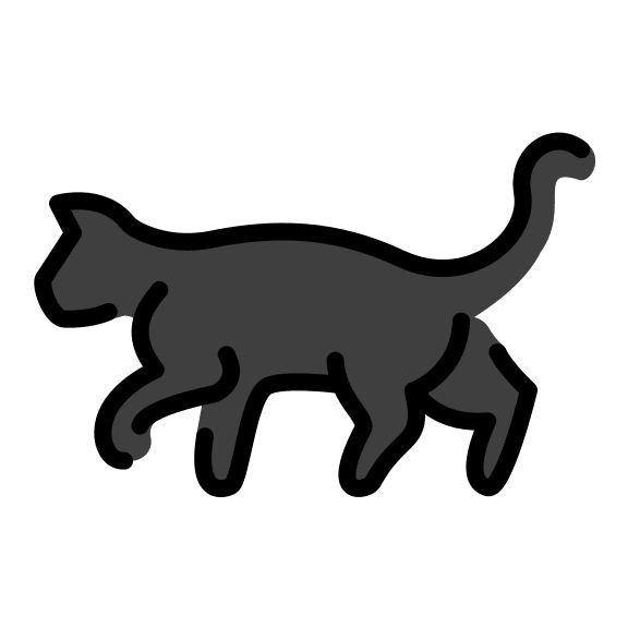 Black Cat Free Open-Source SVG Icon (OpenMoji)