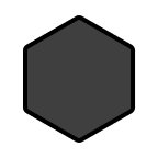 Black Hexagon Shape (OpenMoji) Free Open-Source SVG Icon