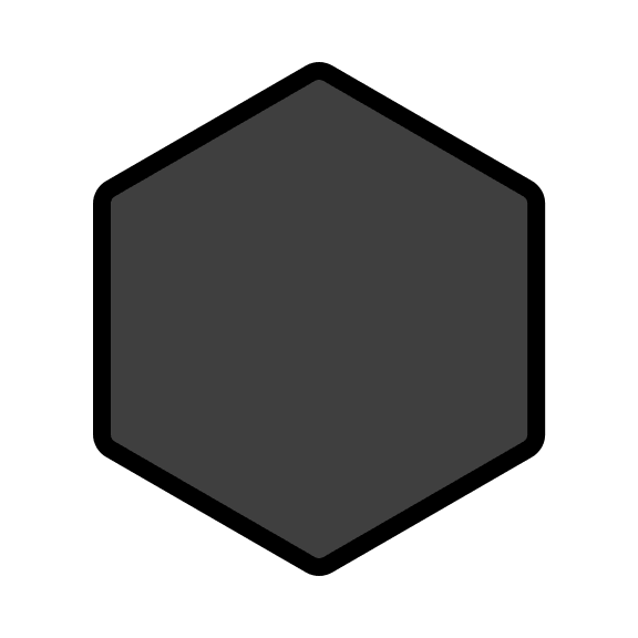 Black Hexagon Shape (OpenMoji) Free Open-Source SVG Icon (OpenMoji)