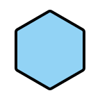 Blue Hexagon Shape Free Open-Source SVG Icon