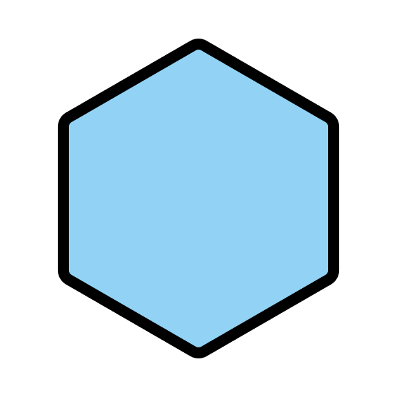 Blue Hexagon Shape Free Open-Source SVG Icon (OpenMoji)