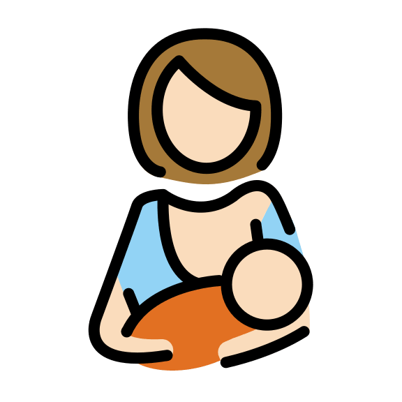 Breastfeeding with Light Skin Tone (OpenMoji) Free Open-Source SVG Icon (OpenMoji)