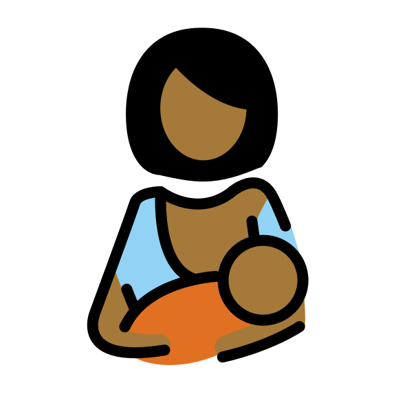 Breastfeeding with Medium Dark Skin Tone (OpenMoji) Free Open-Source SVG Icon (OpenMoji)