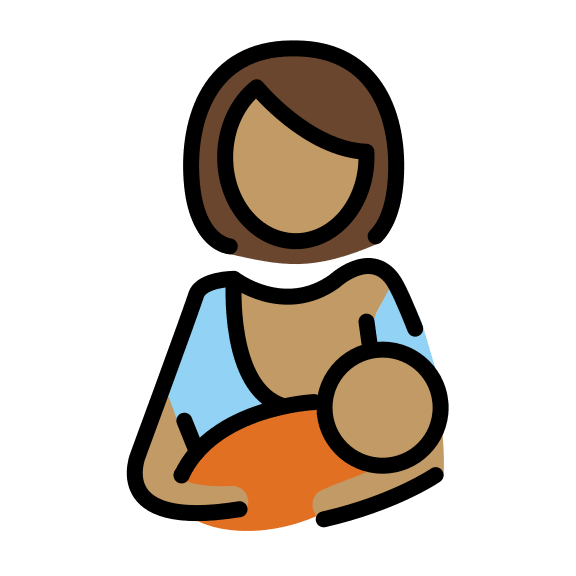 Breastfeeding with Medium Skin Tone (OpenMoji) Free Open-Source SVG Icon (OpenMoji)