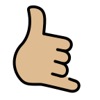 Call Me Hand Gesture with Medium Light Skin Tone (OpenMoji) Free Open-Source SVG Icon