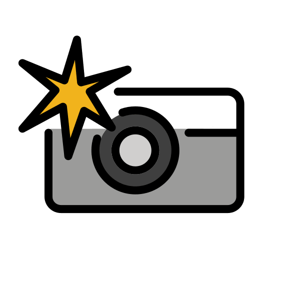 Camera With Flash (OpenMoji) Free Open-Source SVG Icon (OpenMoji)