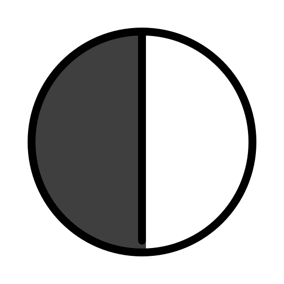 Circle with Left Half Black (OpenMoji) Free Open-Source SVG Icon (OpenMoji)