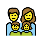 Family of Four: Man, Woman, Girl, and Boy Free Open-Source SVG Icon