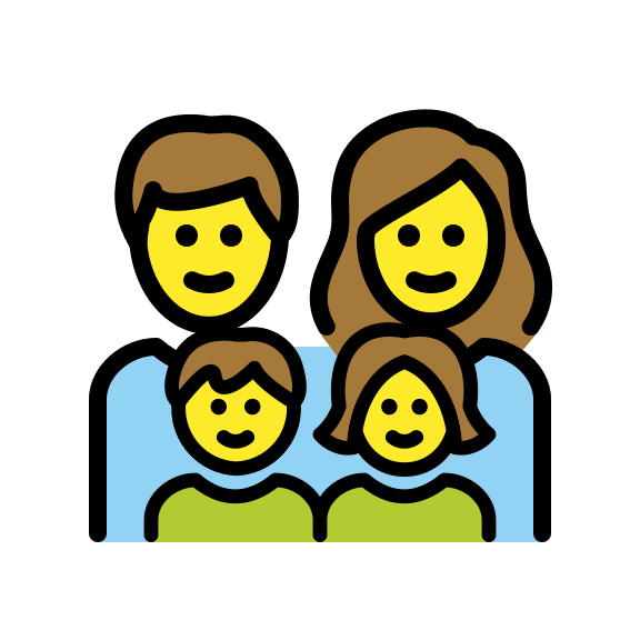 Family of Four: Man, Woman, Girl, and Boy Free Open-Source SVG Icon (OpenMoji)