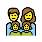 Family with Man, Woman, and Two Girls (OpenMoji) Free Open-Source SVG Icon